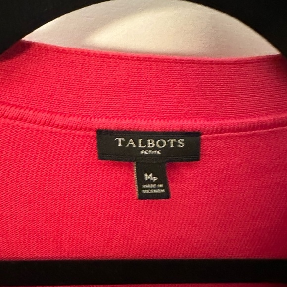TALBOTS Woman RED PINK button cotton long sleeve career casual cardigan MP - Picture 7 of 13